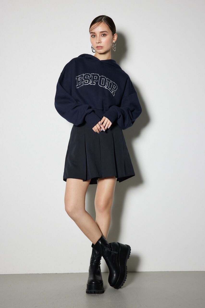 rienda「ビジューロゴフーディートップス」|パーカー|