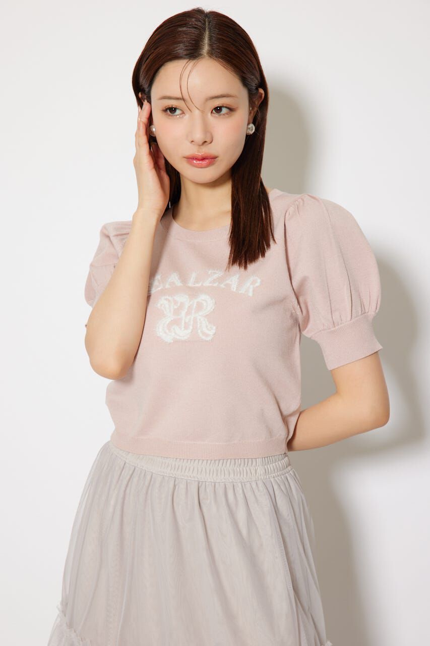 rienda「ジャガードロゴニットトップス」|ニット・セーター|