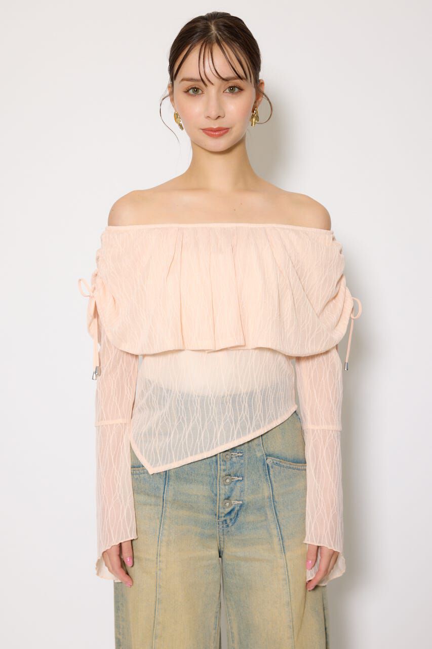 rienda「シアーレースオフショルトップス」|Tシャツ・カットソー|