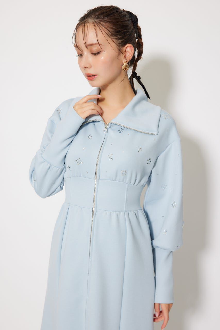 rienda「フラワーモチーフスウェットワンピース」|ワンピース|