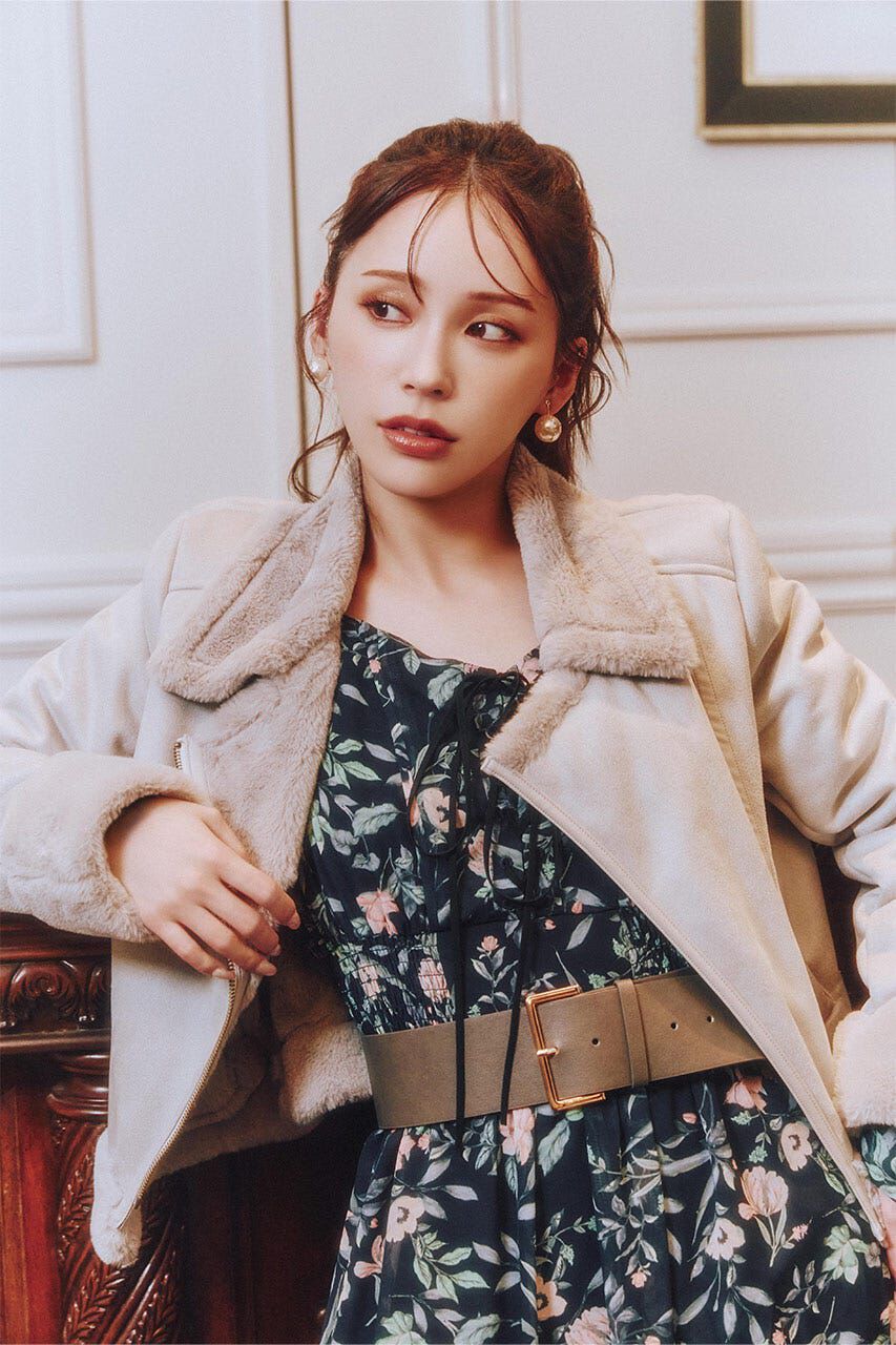 rienda「25AWフェイクスエードムートンライダースジャケット」|その他|L/GRY1