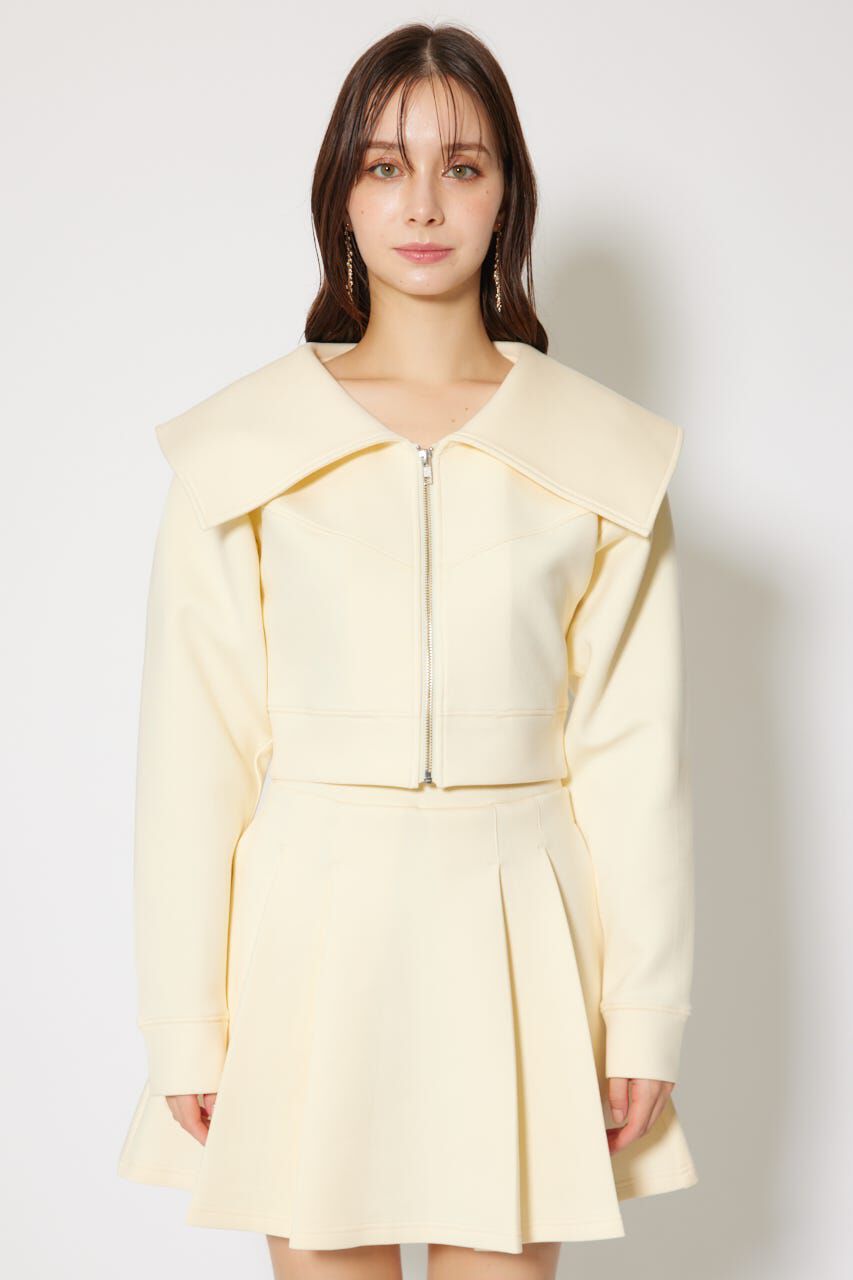 rienda「BIGカラーフロントZIPトップス」|Tシャツ・カットソー|