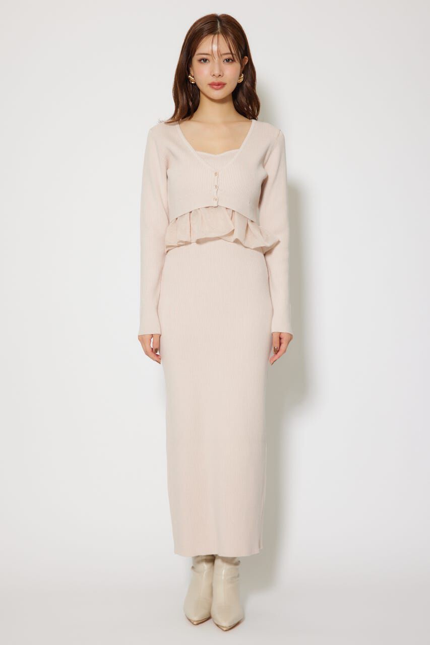 rienda「ペプラムカーデセットキャミワンピース」|ワンピース|