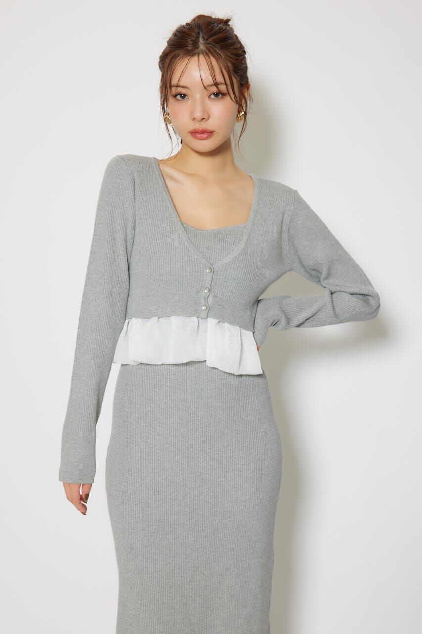 rienda「ペプラムカーデセットキャミワンピース」|ワンピース|