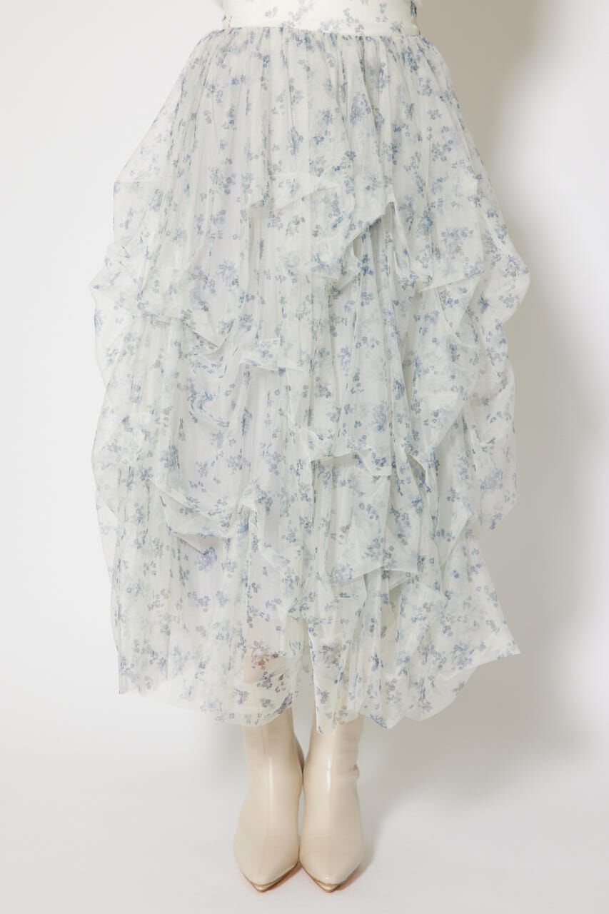 rienda「ランダムタックチュールスカート」|スカート|