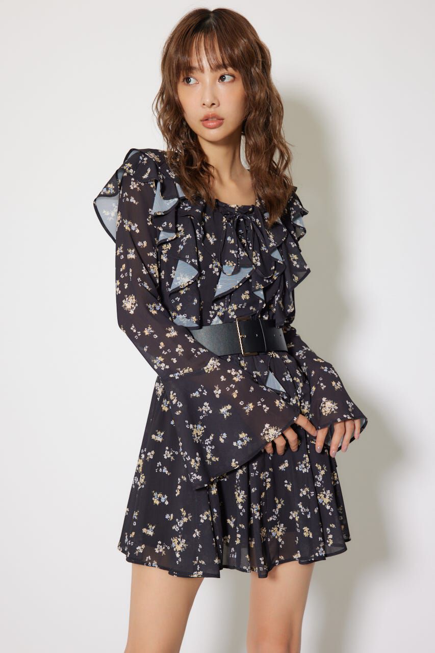 rienda「フリルフレアミニワンピース」|ワンピース|