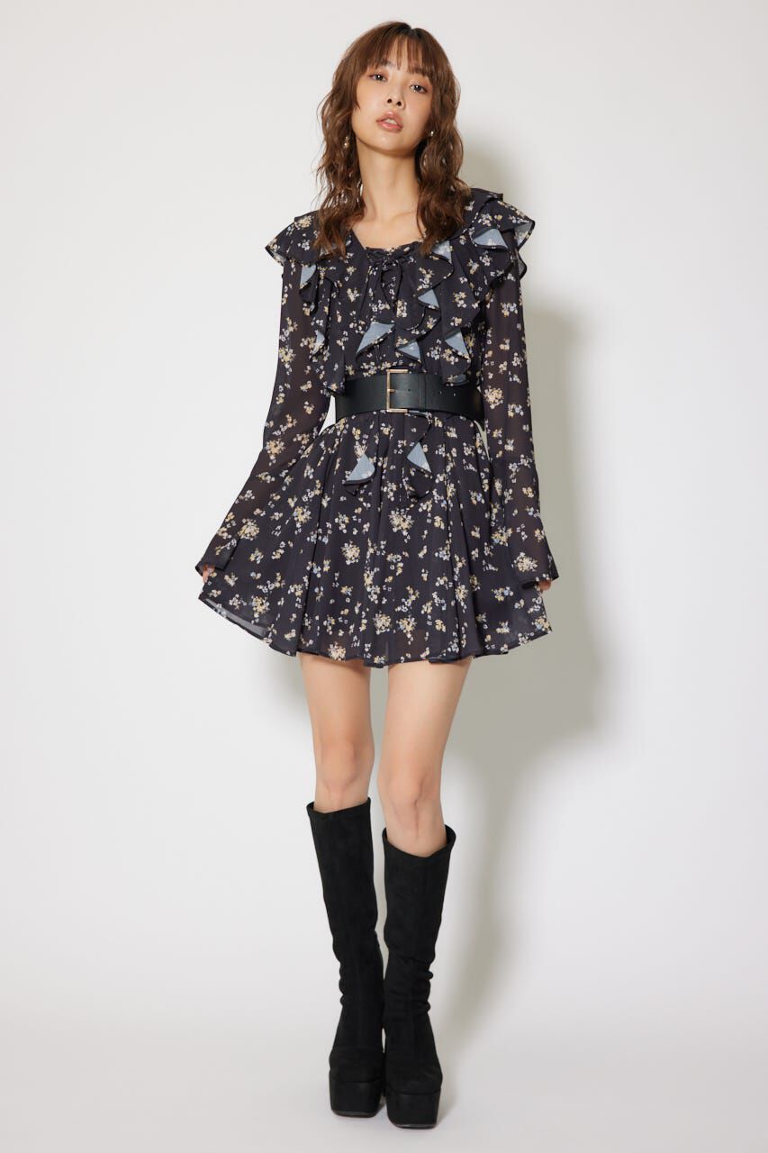 rienda「フリルフレアミニワンピース」|ワンピース|