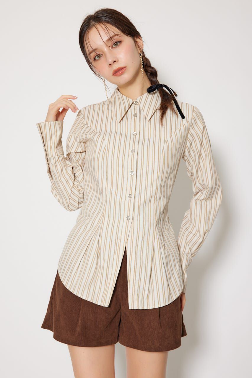 rienda「ウエストシェイプボウタイシャツ」|シャツ・ブラウス|