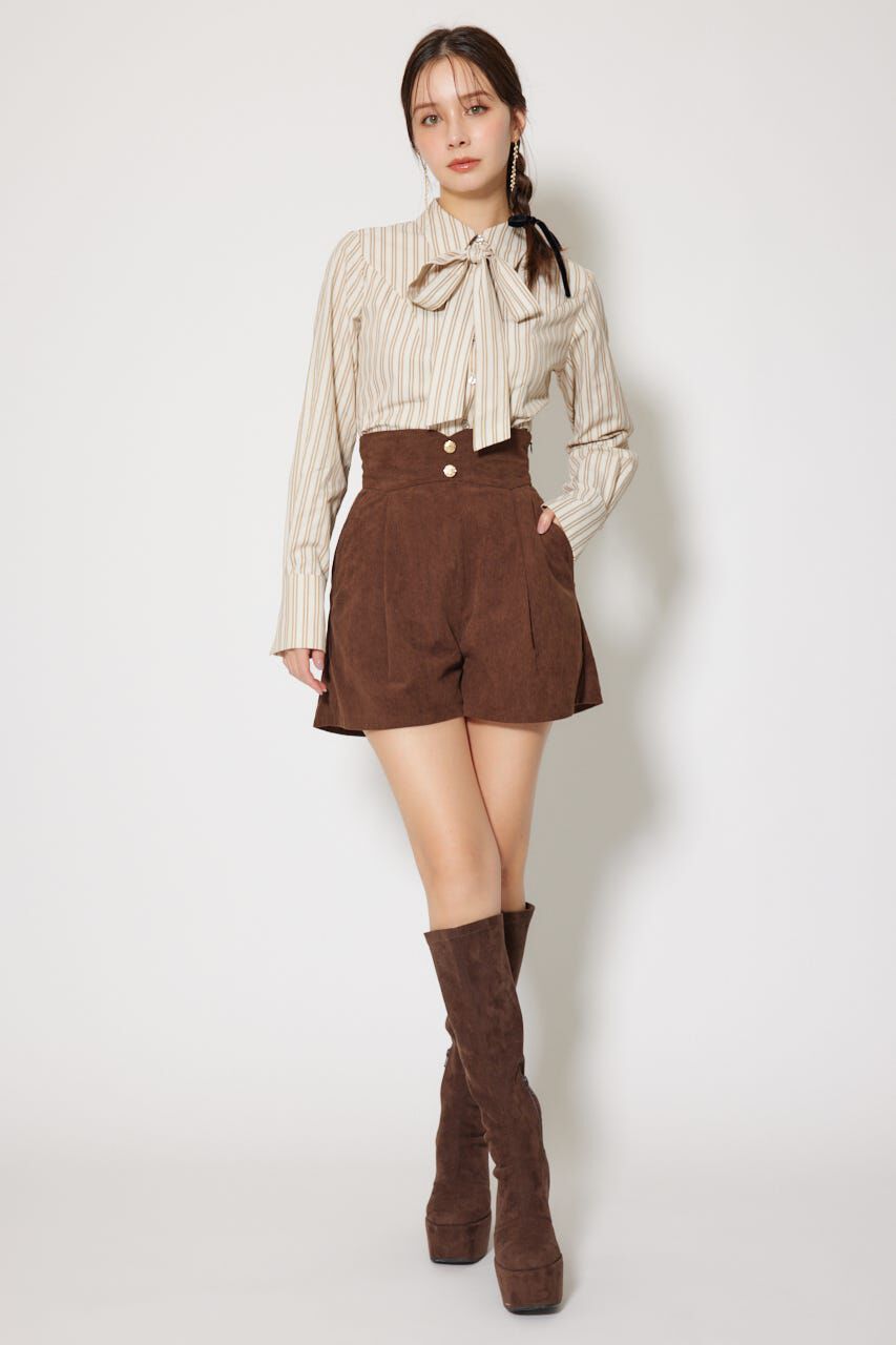 rienda「ウエストシェイプボウタイシャツ」|シャツ・ブラウス|