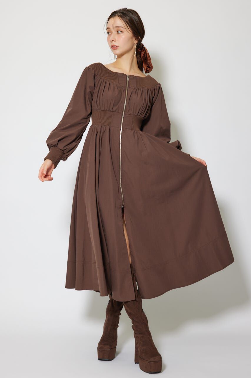 rienda「MA-1オフショルロングスリーブワンピース」|ワンピース|