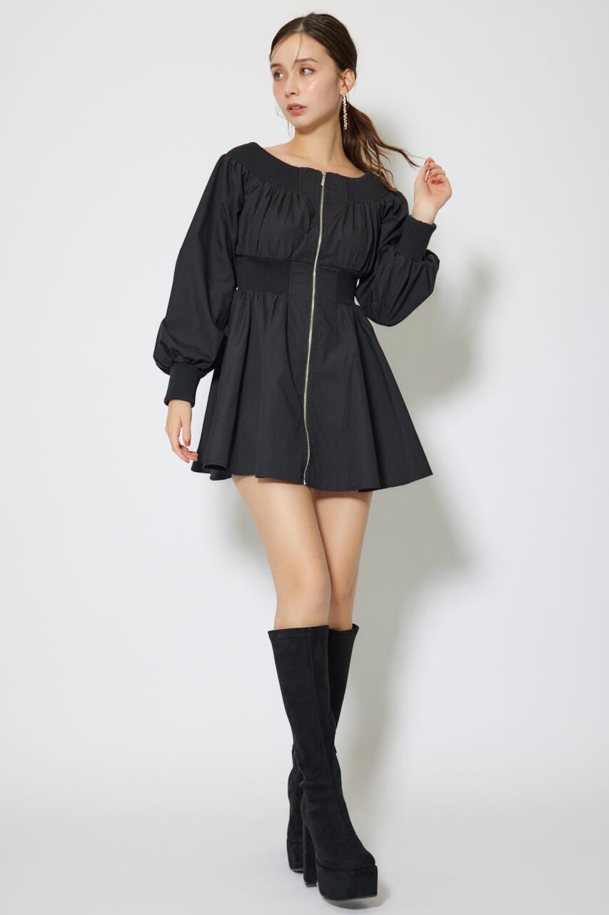 rienda「MA-1オフショルロングスリーブミニワンピース」|ワンピース|