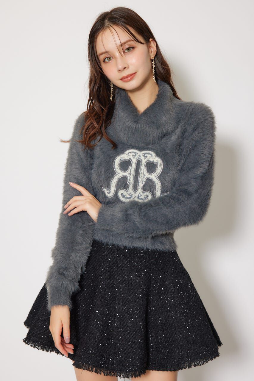 rienda「ボタニカルRロゴニットトップス」|ニット・セーター|