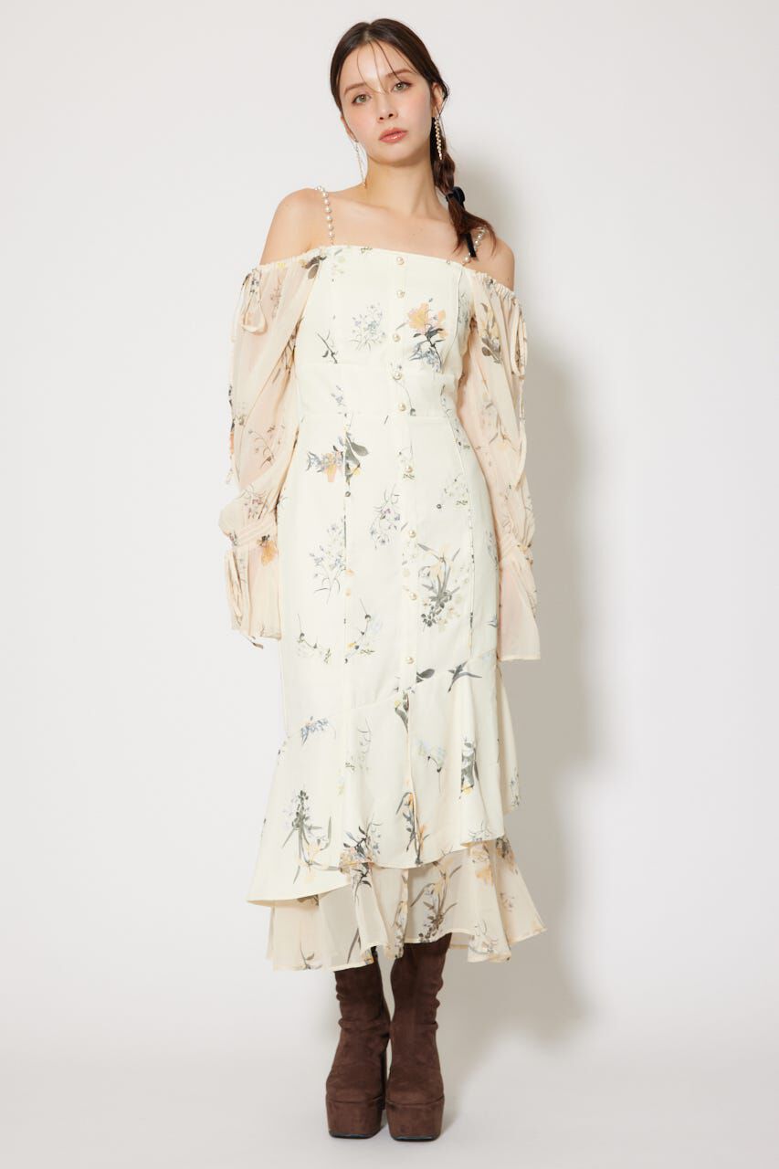 rienda「ビスチェパターンアシンンメトリーマーメイドワンピース」|ワンピース|L/YEL1