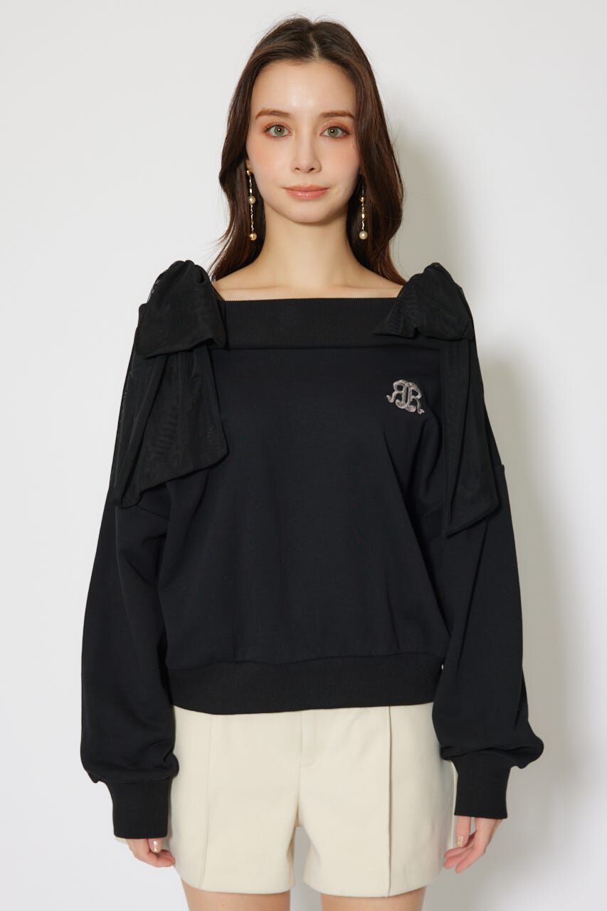 rienda「2WAYチュールオフショルスウェットトップス」|Tシャツ・カットソー|