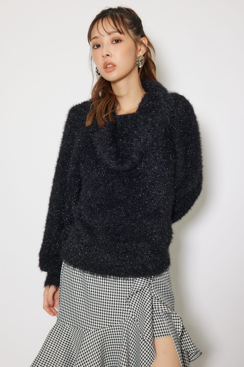 rienda「2WAYファーライクジャガードニットトップス」|ニット・セーター|