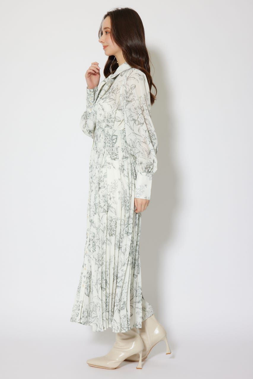 rienda「ラインフラワーボウタイワンピース」|ワンピース|