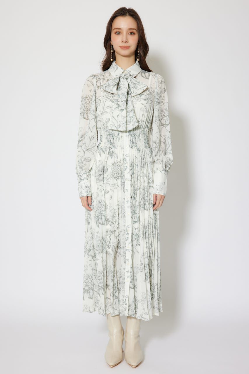 rienda「ラインフラワーボウタイワンピース」|ワンピース|