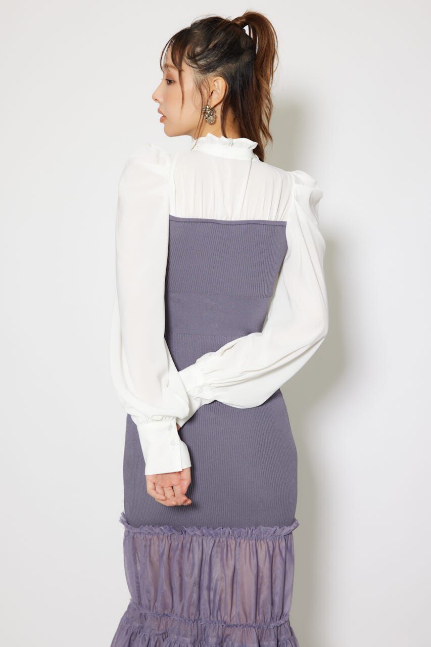 rienda「チュールドッキングニットマーメイドワンピース」|ワンピース|