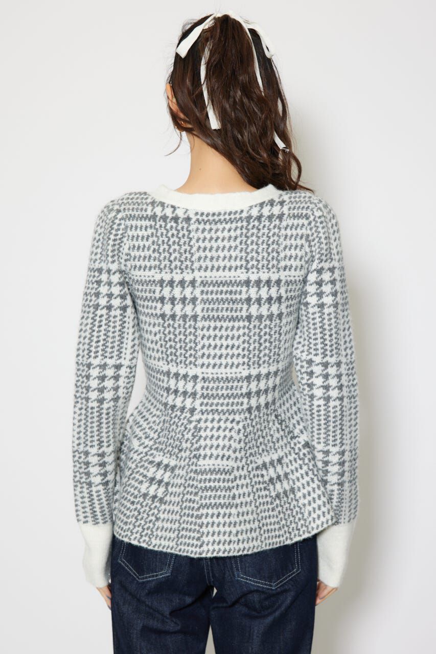 rienda「2WAYペプラムジャガードニットカーディガントップス」|ニット・セーター|