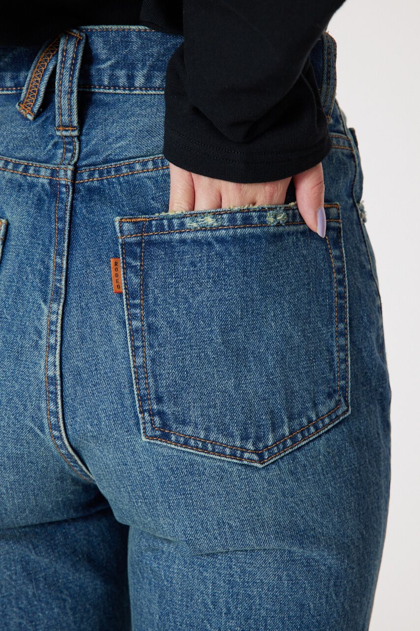 RODEO CROWNS「アシンメトリーハイウエストフレアデニム」|デニム|