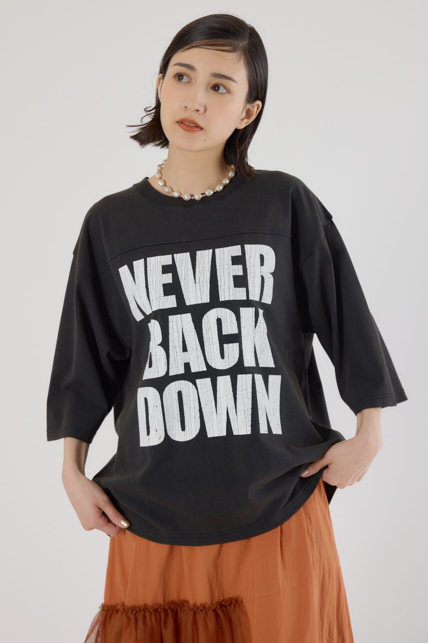 RODEO CROWNS「メッセージ5分袖Tシャツ」|Tシャツ・カットソー|BLK