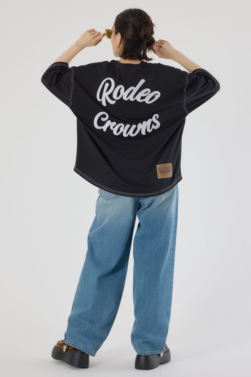 RODEO CROWNS「カラーステッチVネック5分袖Tシャツ」|Tシャツ・カットソー|