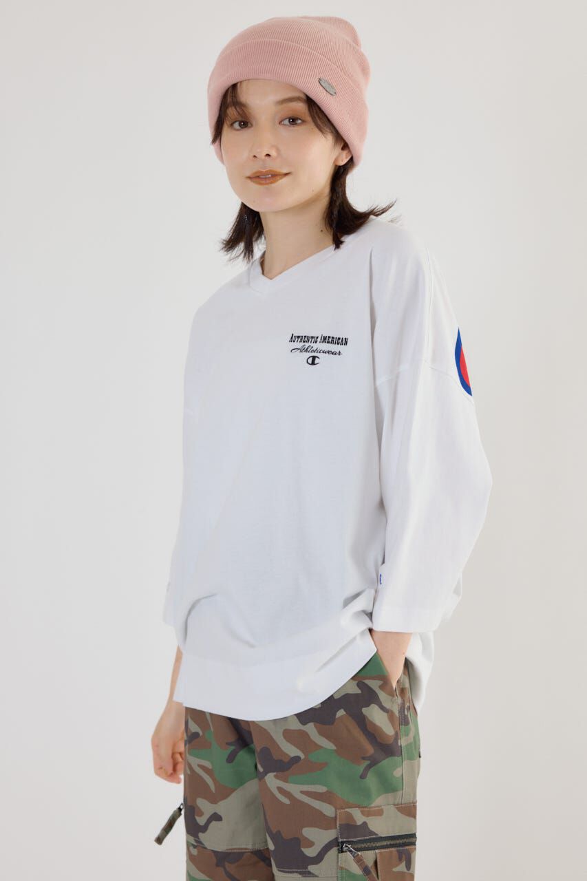 RODEO CROWNS「Champion Vネック7分袖トップス」|パーカー|