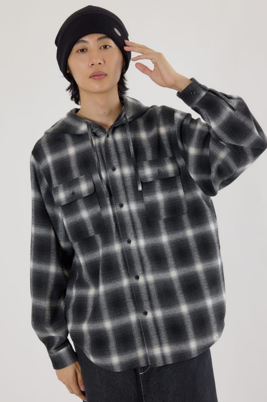 RODEO CROWNS「フードチェックシャツ」|シャツ・ブラウス|