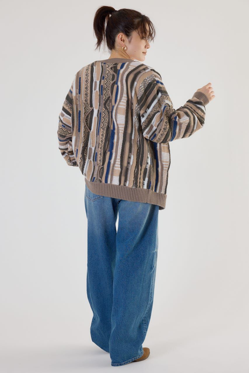 RODEO CROWNS「3Dマルチカラーニットカーディガン」|カーディガン|