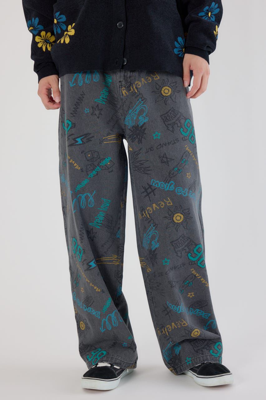 RODEO CROWNS「グラフィティーワイドデニムパンツ」|デニム|