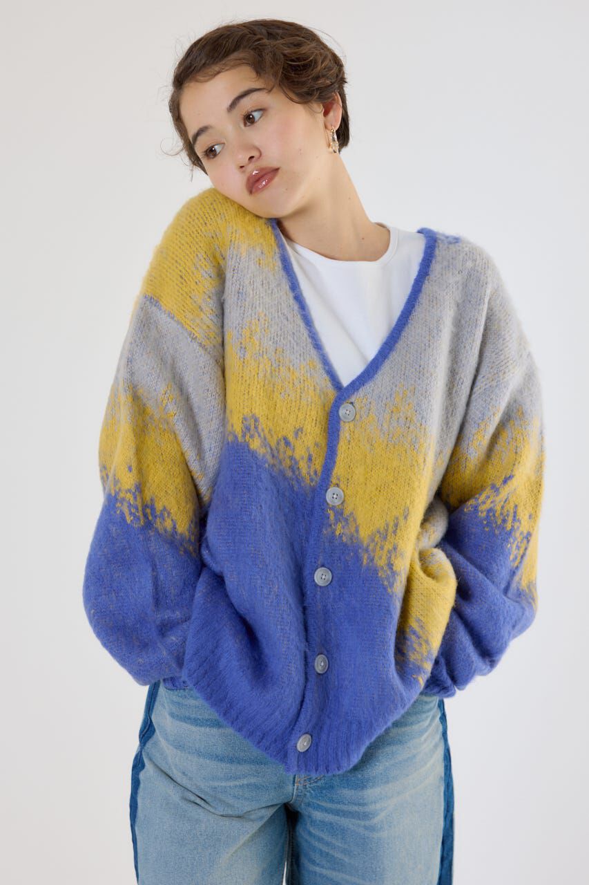 RODEO CROWNS「アソートシャギーニットカーディガン」|カーディガン|柄BLU5