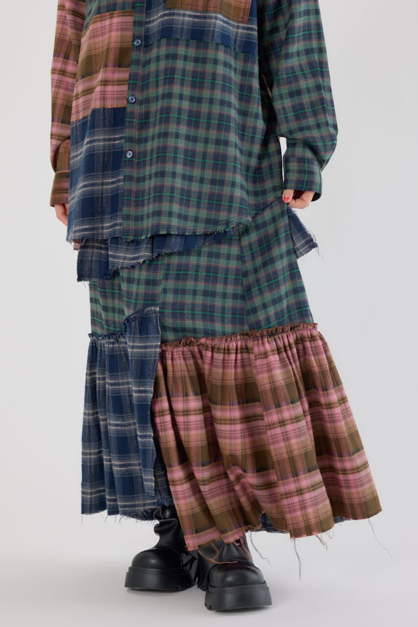 RODEO CROWNS「ランダムティアードチェックスカート」|スカート|