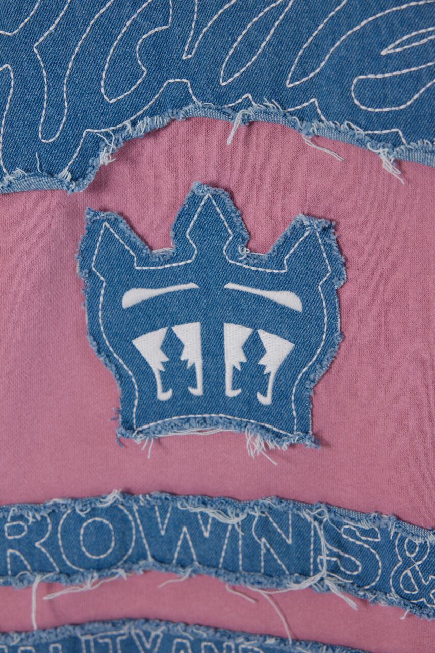 RODEO CROWNS「ロゴデニムパッチスウェットトップス」|パーカー|