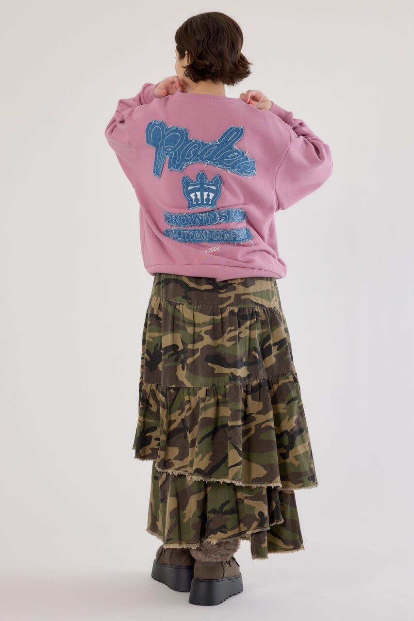 RODEO CROWNS「ロゴデニムパッチスウェットトップス」|パーカー|