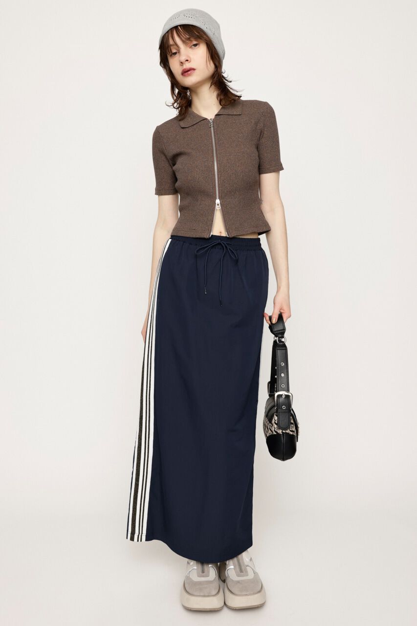 SLY「FRONT ZIP CUT RIB トップス」|Tシャツ・カットソー|