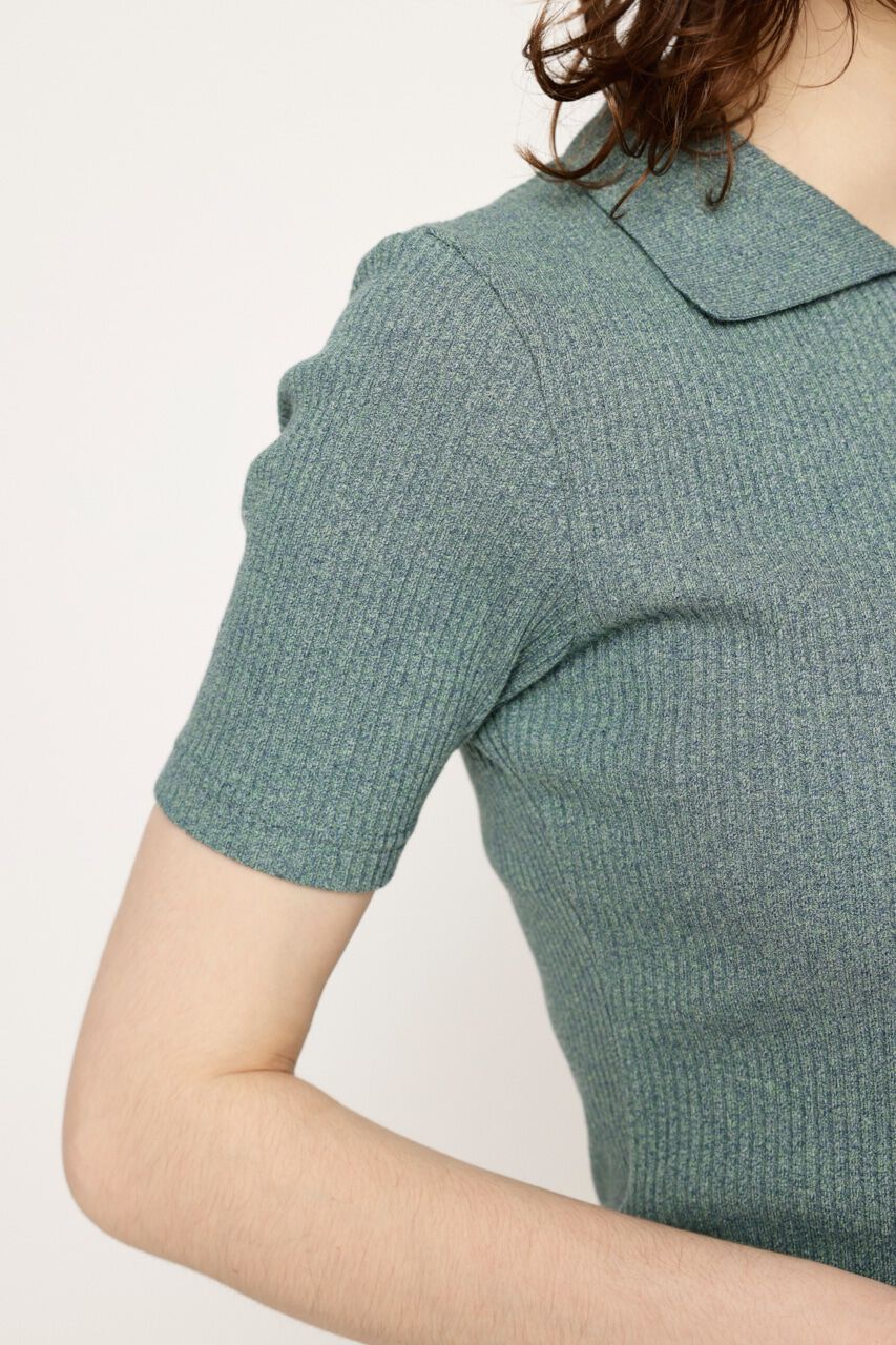 SLY「FRONT ZIP CUT RIB トップス」|Tシャツ・カットソー|