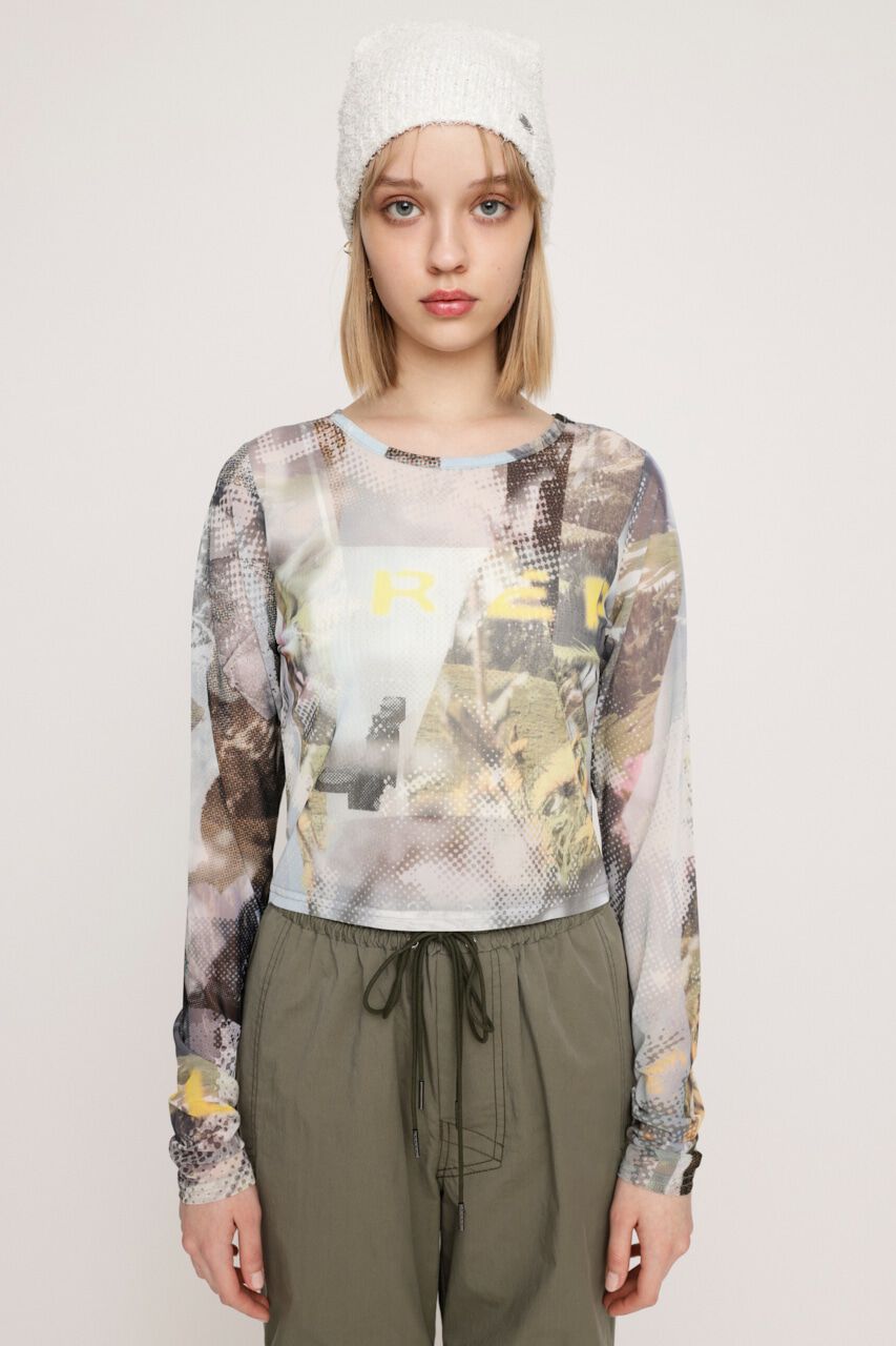 SLY「GRAPHICAL SHEER トップス」|Tシャツ・カットソー|