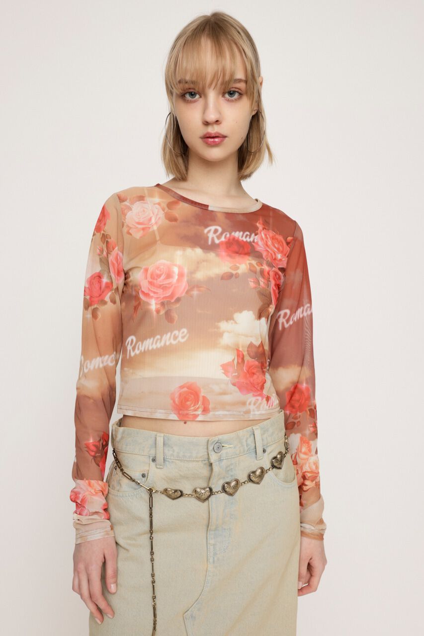 SLY「GRAPHICAL SHEER トップス」|Tシャツ・カットソー|