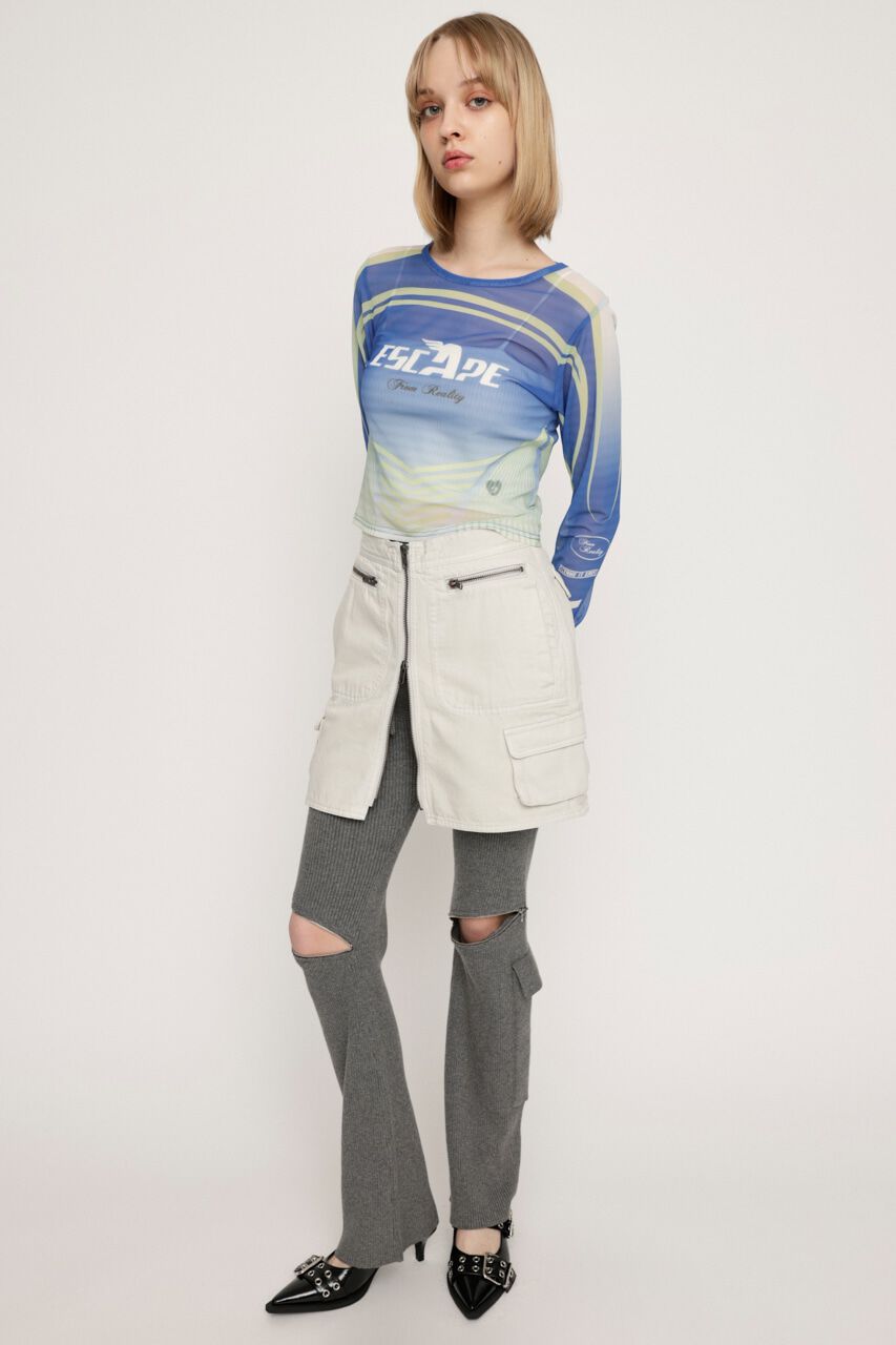 SLY「GRAPHICAL SHEER トップス」|Tシャツ・カットソー|