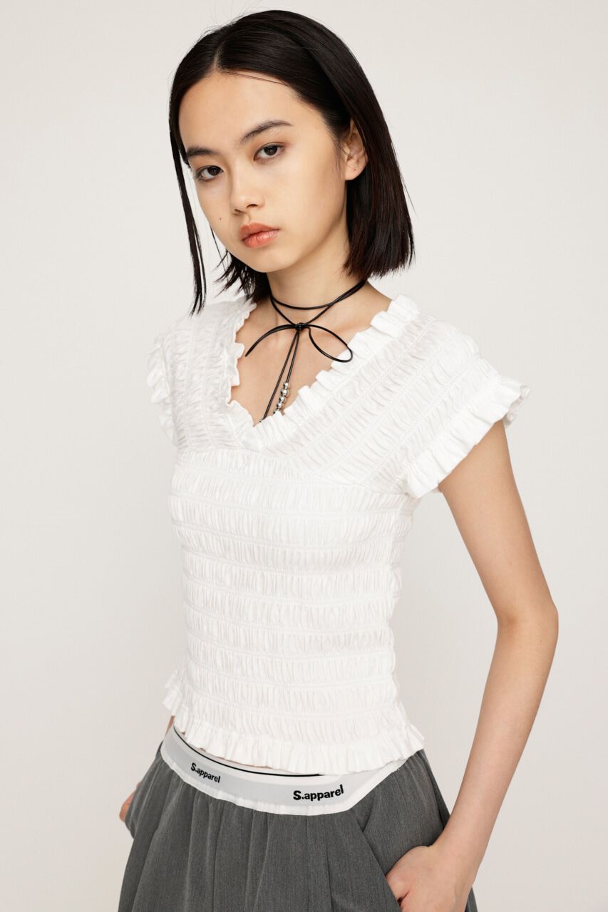 SLY「2WAY SHIRRING BUSTIER トップス」|タンクトップ|