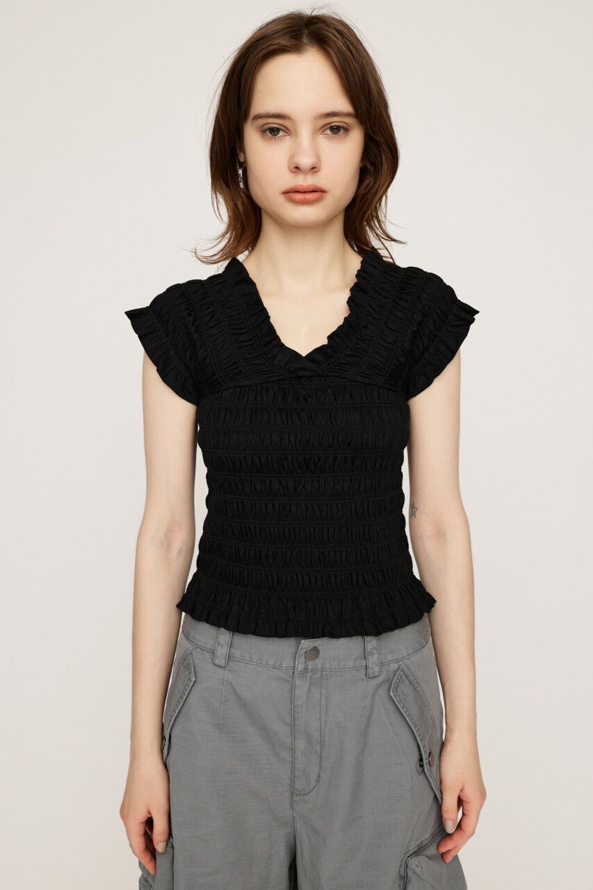 SLY「2WAY SHIRRING BUSTIER トップス」|タンクトップ|