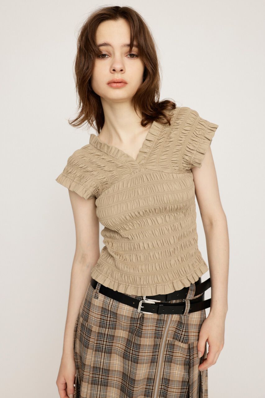 SLY「2WAY SHIRRING BUSTIER トップス」|タンクトップ|