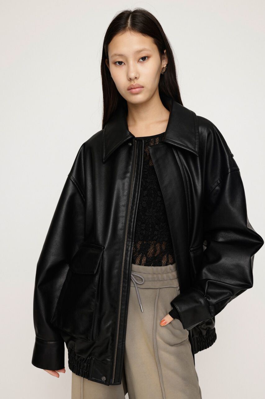 SLY「F／LEATHER FLIGHT ジャケット」|ブルゾン・スタジャン|