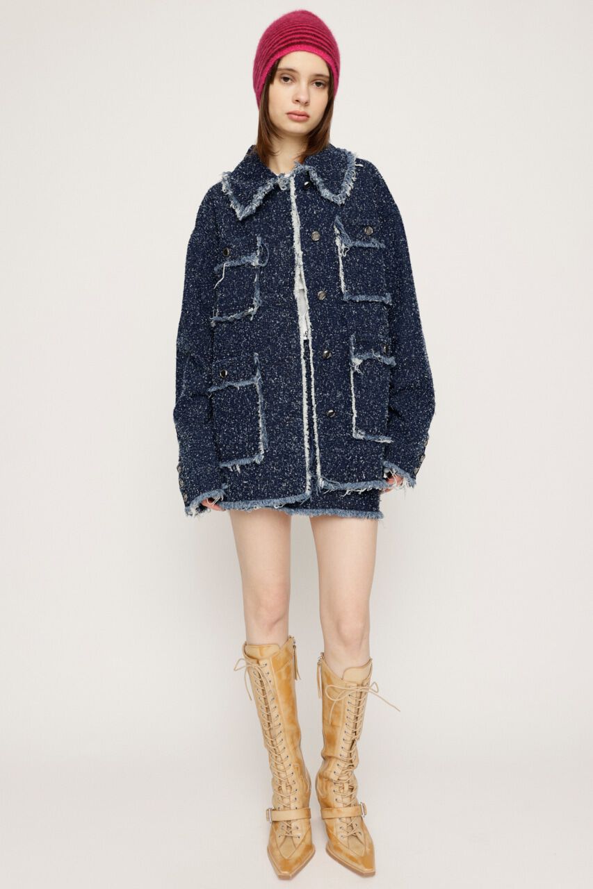 SLY「GRAIN TWEED JK-BE」|デニムジャケット|