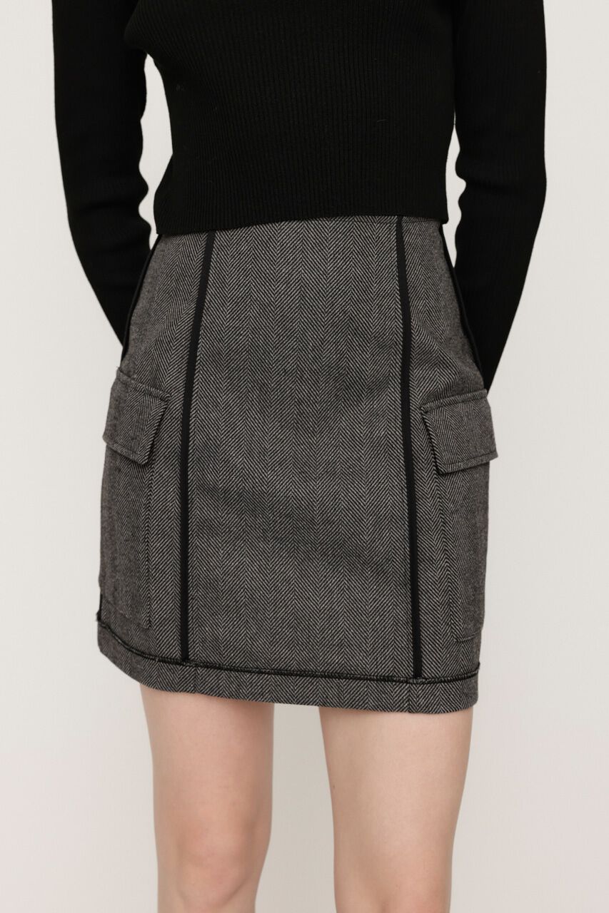 SLY「KERSEY INSIDE OUT ショートスカート」|スカート|BLK