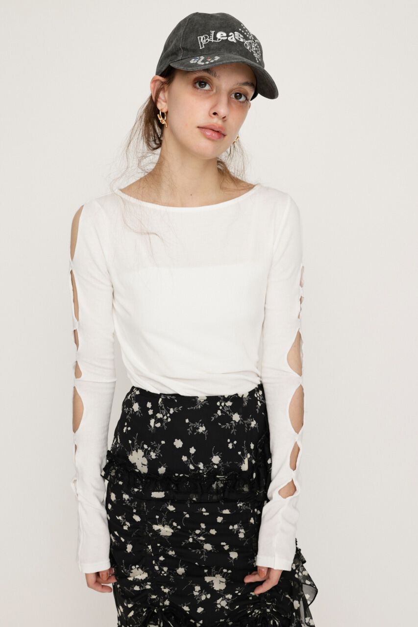 SLY「HOLE DESIGN CUT トップス」|Tシャツ・カットソー|