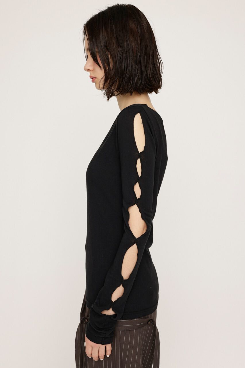 SLY「HOLE DESIGN CUT トップス」|Tシャツ・カットソー|