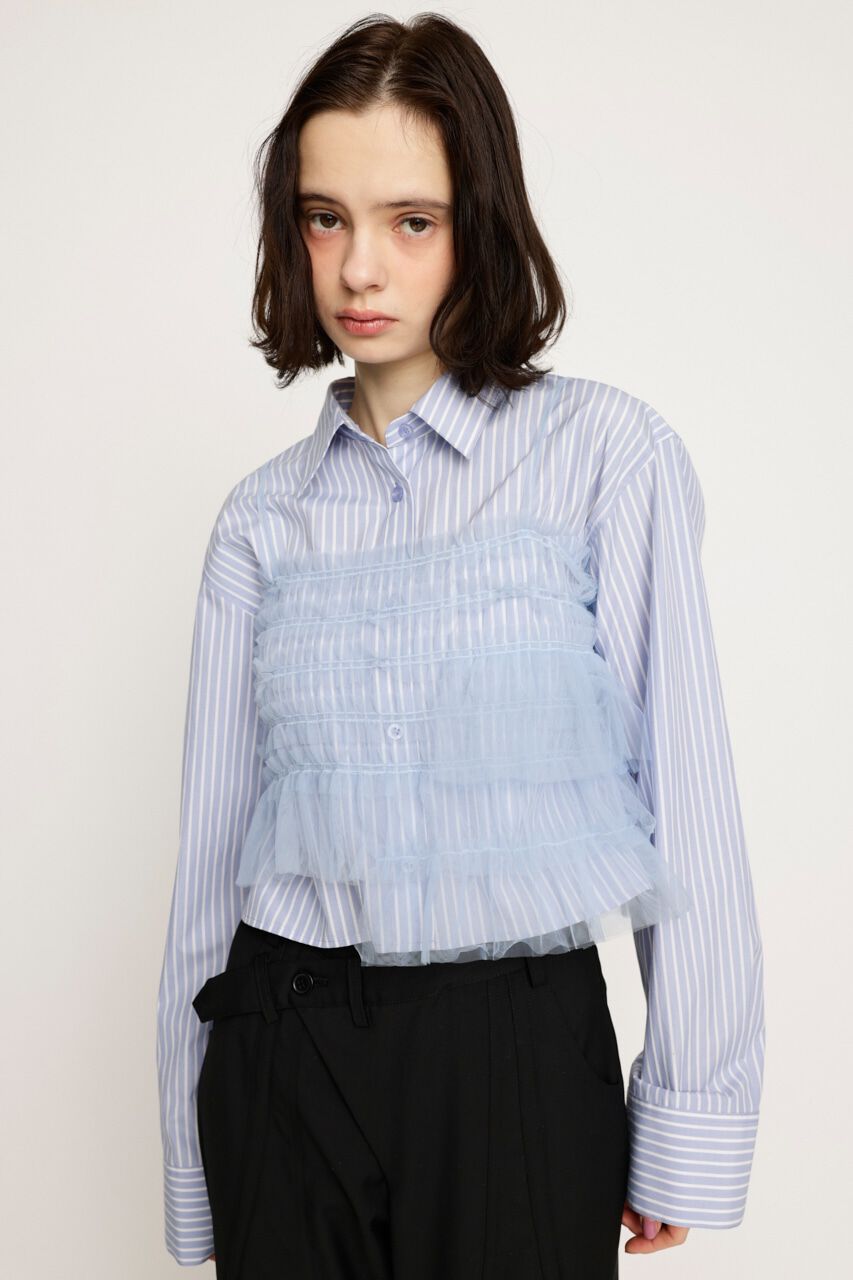 SLY「GATHER TULLE LACE SH 2P」|シャツ・ブラウス|
