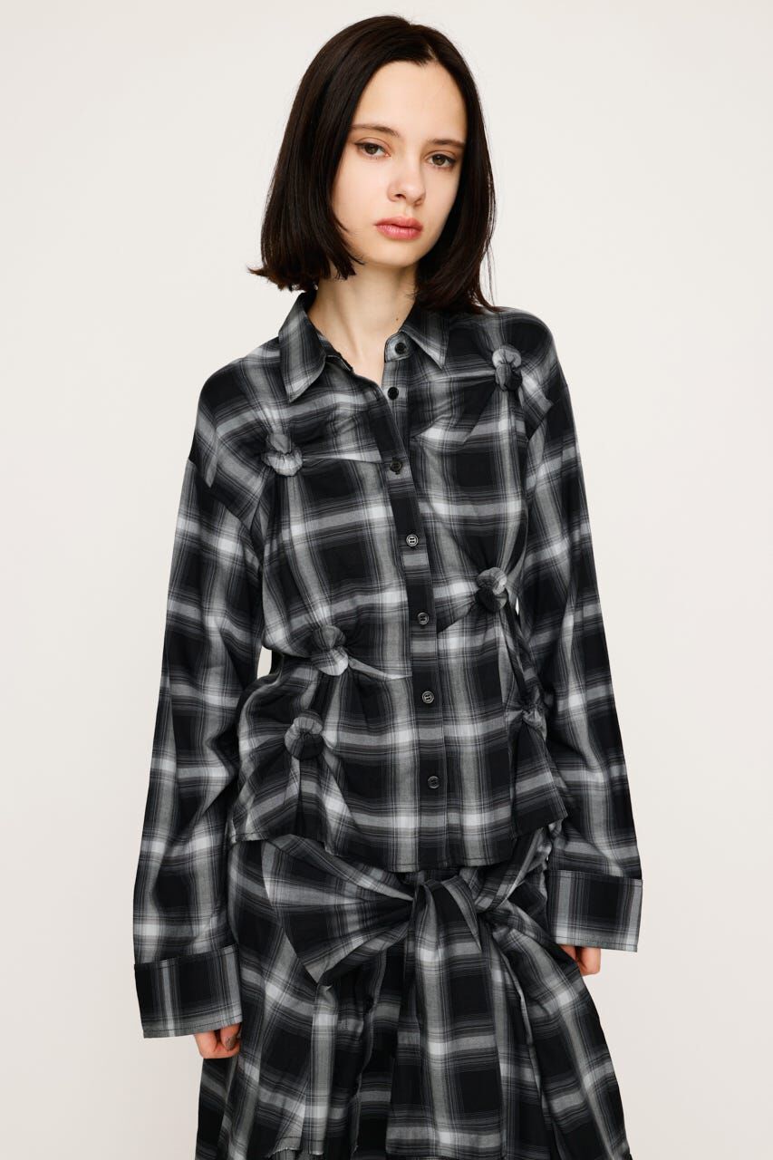 SLY「CHECK KNOT DETAIL シャツ」|シャツ・ブラウス|