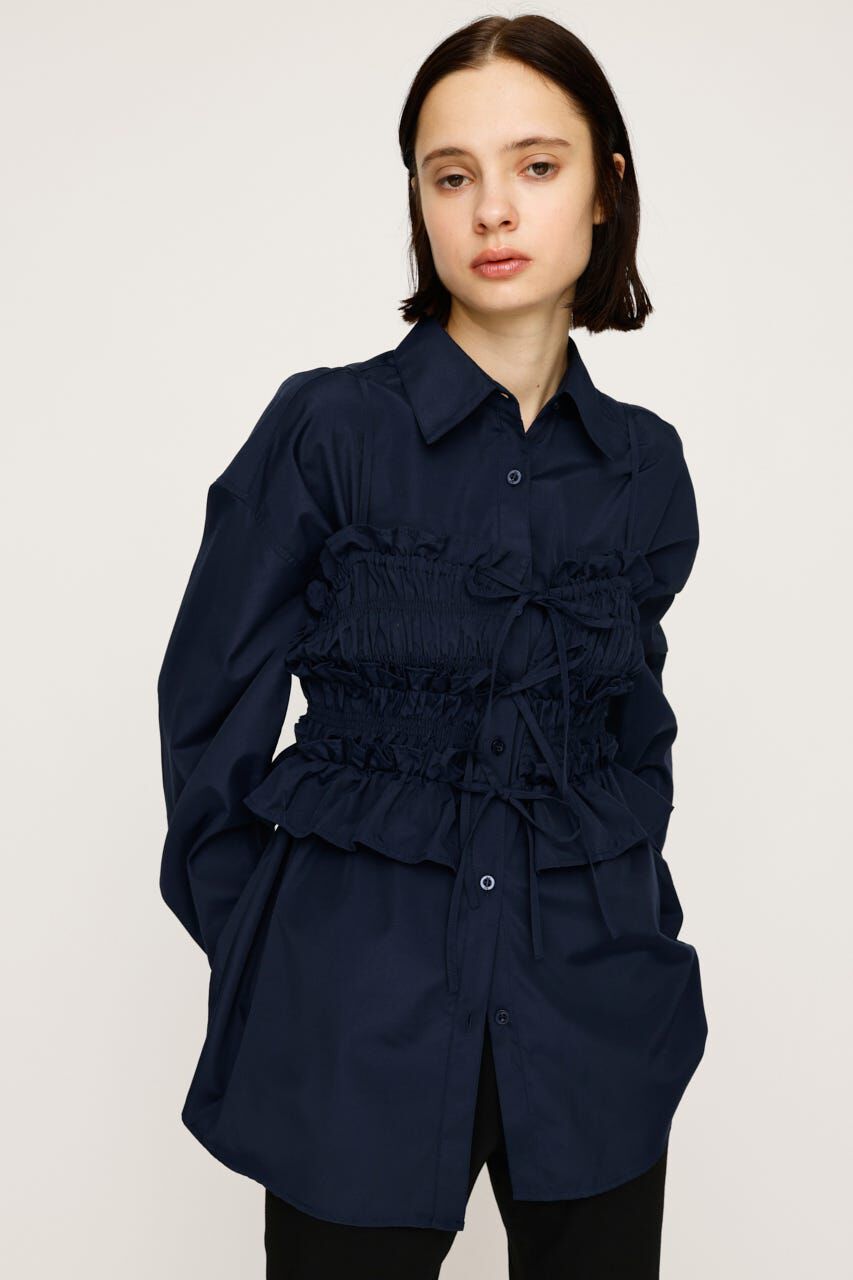 SLY「BUSTIER LAYRED シャツ」|シャツ・ブラウス|NVY